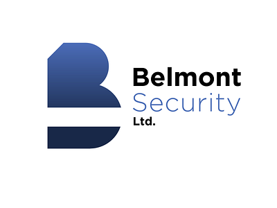 Belmont Security Re-branding design flat illustration logo minimal re brand type vector