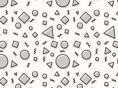 Funky Shape Pattern - Black and White 90s design flat illustration minimal pattern vector