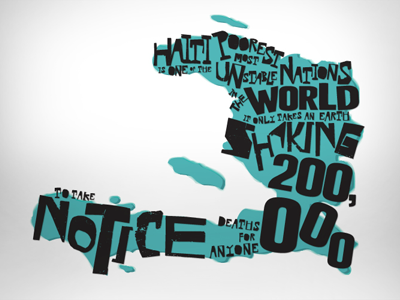 Haiti earthquake haiti map type typography