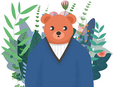 Lovely animals620 bear design illustration oneli ui