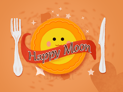 Happy Moon913 design food illustration moon oneli ui