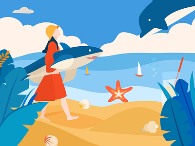 Dream of seaside illustration web