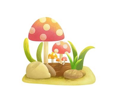 Mushroom house branding design illustration ux