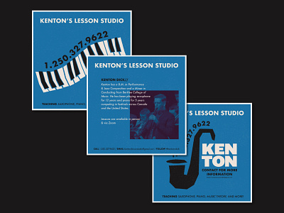 Kenton's Lesson Studio adobe illustrator blue note design graphic design illustration illustrator instagram template jazz music social media templates vancouver island vector