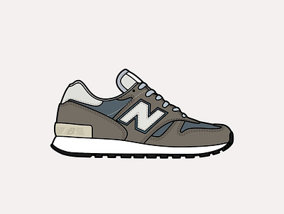 New Balance 1300JP branding design flat illustration japan new balance sneakers vector