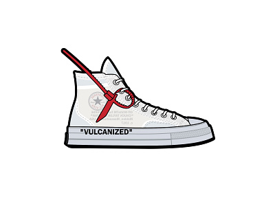 Off White x Converse Chuck Taylor branding chuck taylor design flat illustration nike off white sneakers vector