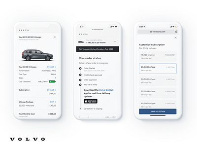 Volvo Checkout Screens