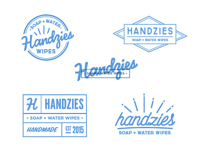 Logo Exploration | Handzies austin blue hands handzies homemade logo natural soap water wipes