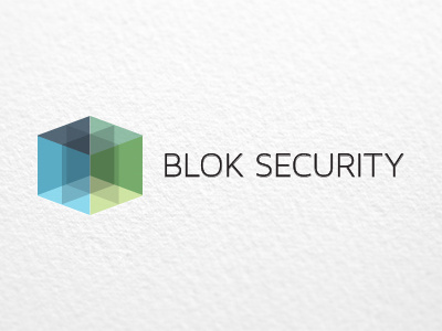 Blok Security block blue green logo security