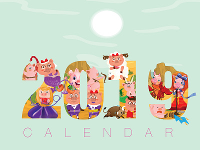 cover calendar 2019 2019 animation art banana branding calendar calendar 2019 calendar app calendar design character creative design endyear illustration logo newyear pig pigyear typography vector