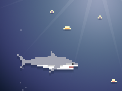 pixel shark! 5x5 pixel shark