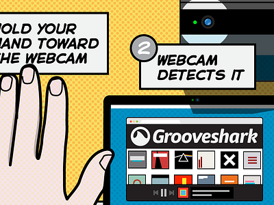 Flutter + Grooveshark flutter grooveshark illustration promo