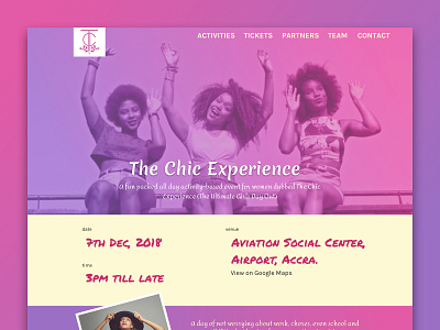 The Chic Experience chic design events girls night girls website ui