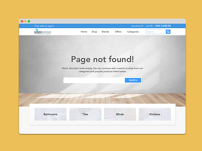 eCommerce 404 Page 404 design ecommerce kimo spec work ui