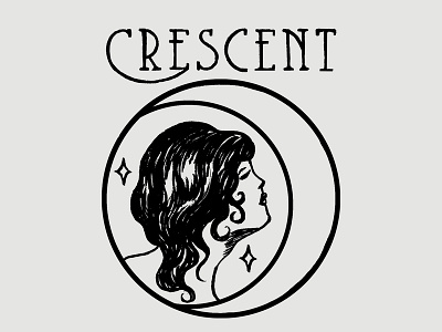 Crescent Salon Logo branding design illustration logo typography