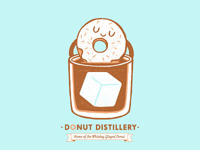 Donut Distillery branding design illustration logo typography whiskey