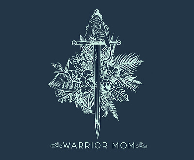 Warrior Mom design illustration photoshop sword texture