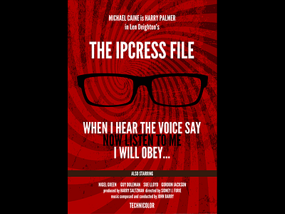 Ipcress File 1960s caine illustrator vector