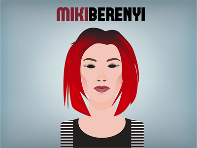 Miki Berenyi color illustration illustrator indie lush miki berenyi music portrait rock vector