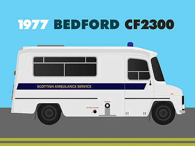 Bedford CF Ambulance ambulance color flat ice cream illustrator medic retro scottish vector