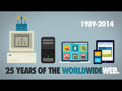 25 Years of the World Wide Web flat illustration illustrator infographic vector world wide web www