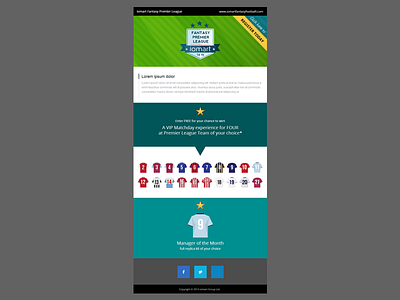 Football Fantasy League responsive email email flat football illustrator responsive soccer sport vector