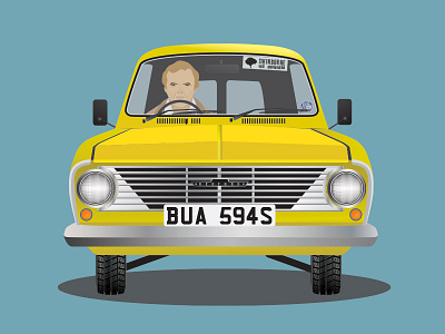 Bedford Ha 1978 Van bedford british car flat graphics illustrator retro van vector