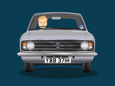 Ford Cortina Mkii 1970 british car cortina flat ford get carter graphics illustrator michael caine retro vector