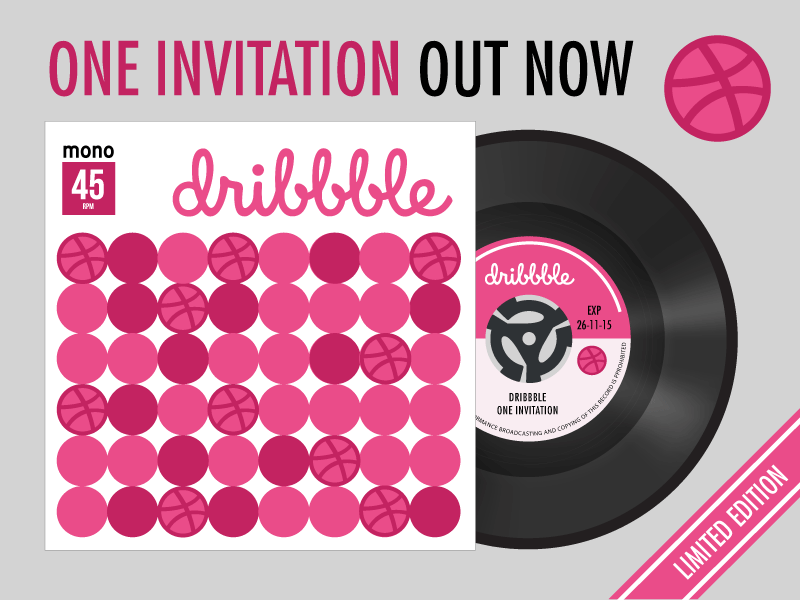 Dribbble Invite - Out Now! contest dribbble illustrator invitation invite record sleeve vector