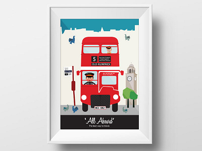 London Routemaster Bus bus flat illustrator london red retro transport vintage