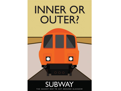Glasgow Subway glasgow illustrator poster retro subway train transportation travel underground