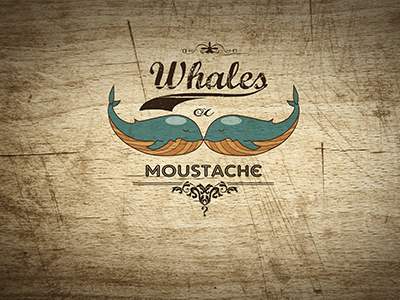 Whales or Moustache? adobe blue brown font illustrator kate logo moustache photoshop toluzakova website whales wood yellow