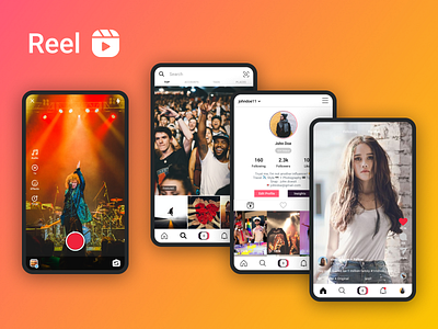 Reel App best shot concept design dribbble facebook figma instagram interactions reel revamp tiktok ui ux videos