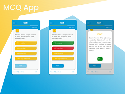 MCQ App Concept app application concept exam mcq mcq app minimalism test