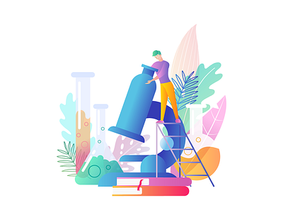 Faculty of Science app design flat illustration ui vector web