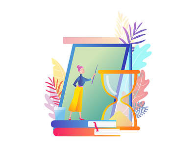 Faculty of Psychology and Education app design flat illustration ui vector web