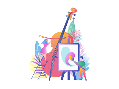Faculty of Art and Music Education app design flat illustration vector web