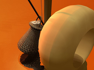 Sunset Berimbau 3d render