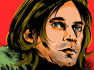 Kurt Cobain adobe illustrator design graphic design illustration illustrator kurt cobain portrait portrait illustration poster poster design vector art vector illustration wacom cintiq
