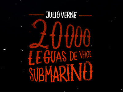 20 000 Leguas de viaje submarino design illustration julio typography verne