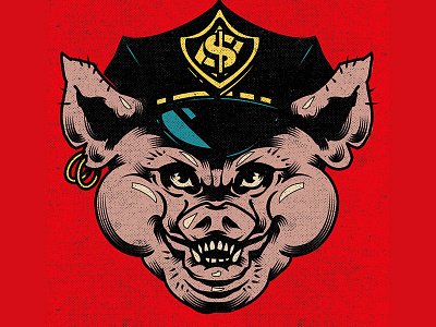 ACAB character illustration illustrator pig sticker