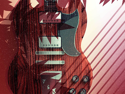 Gibson SG Lo Fi digital illustration gibson guitar lo fi poster design vapor wave