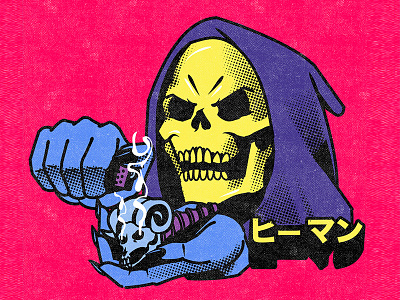 Skeletor graphic design illustration poster design sticker