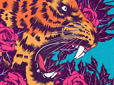 Endless aesthetic design graphic design illustration illustrator poster design roses tiger vector artwork vector illustrator vinyl cover