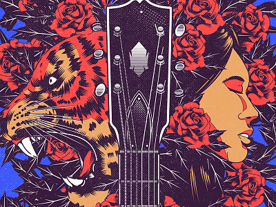 Endless aesthetic cover art cover artwork cover design digitalart girl graphic design illustration poster art poster design roses tiger