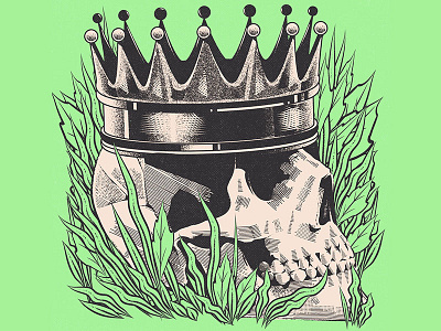 The King Is Dead III aesthetic graphic design illustration music skull vector vinyl cover vinyl design