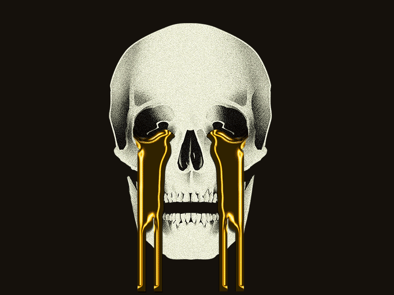 Golden animation cartoon character design gif golden graphic design illustration skull vector