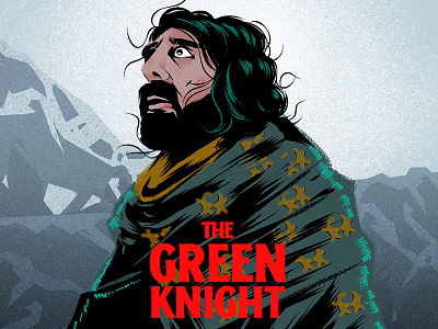 THE GREEN KNIGHT a24 cartoon character design fanart graphic design illustration movie poster skull the green knight vector