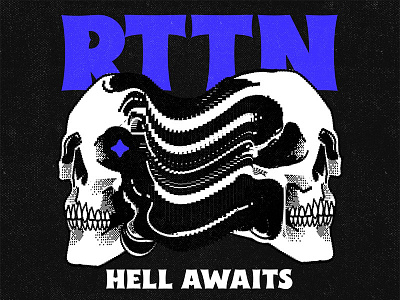 HELL AWAITS 8bits aesthetic bits cartoon character cover vinyl design graphic design illustration music pixelart skull vector vinyl