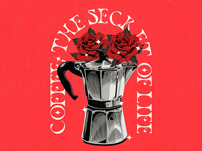 The secret of life coffee music vinyl cover vinyl aesthetic character graphic design cartoon vector design illustration